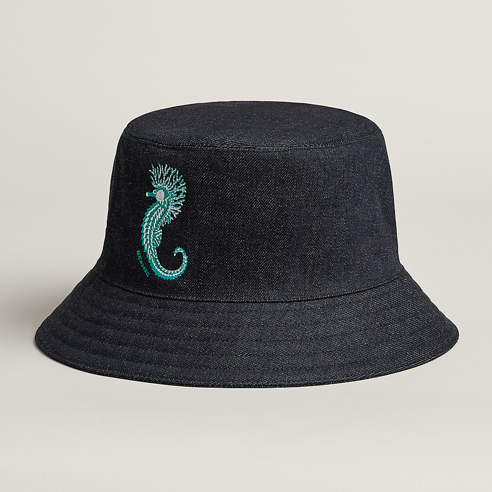 HERMES cotton H Serie Bucket Logo hat hat beige 58 main image 0